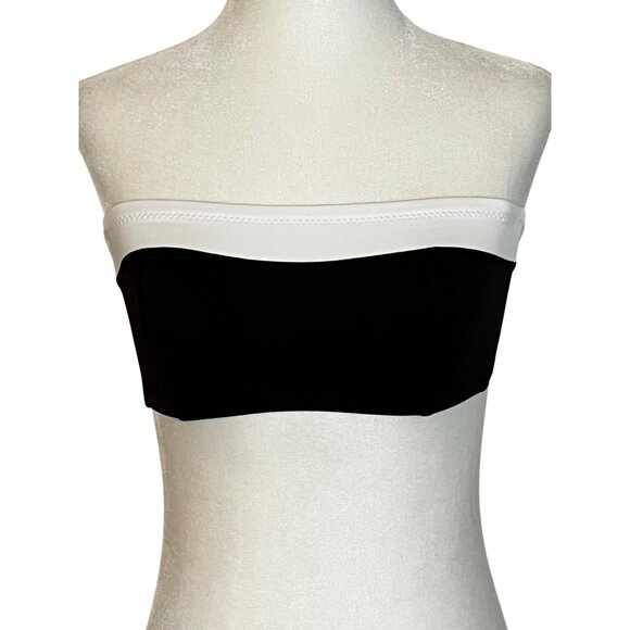 GIGI C Eddie Bikini Top in Black & White Colorblock XSmall Womens Swimsuit - Picture 5 of 16